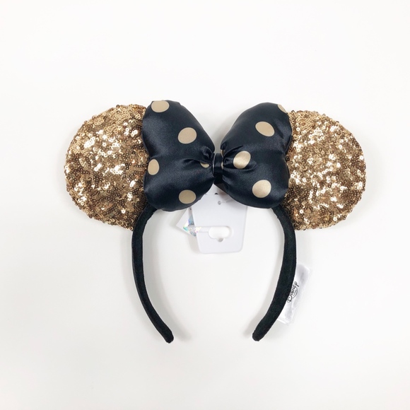 Minnie Mouse Gold and Black Ear Headband - Picture 1 of 2
